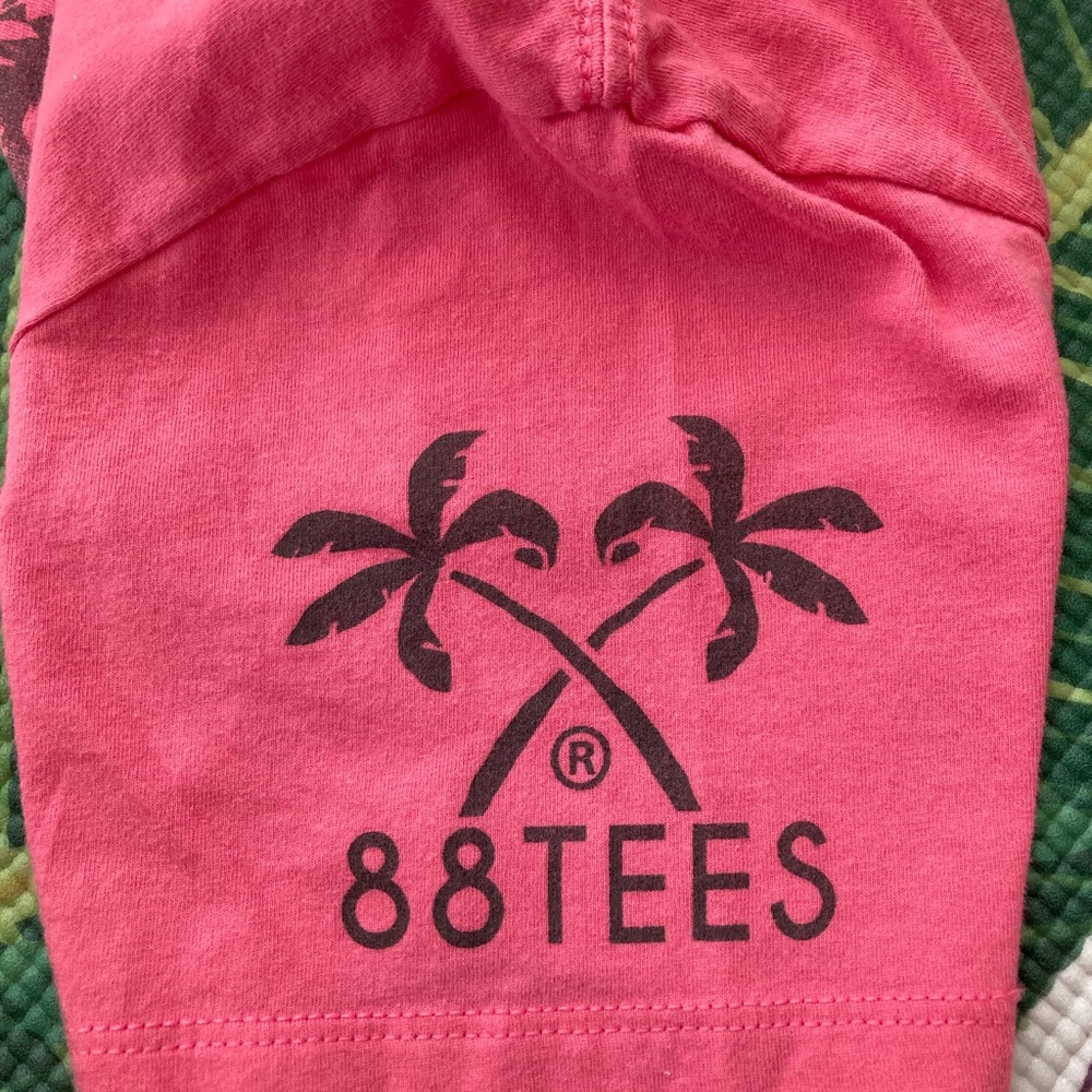 88tees Pink “Mahaloha” Tee with Hibiscus Print - Picture 6 of 7